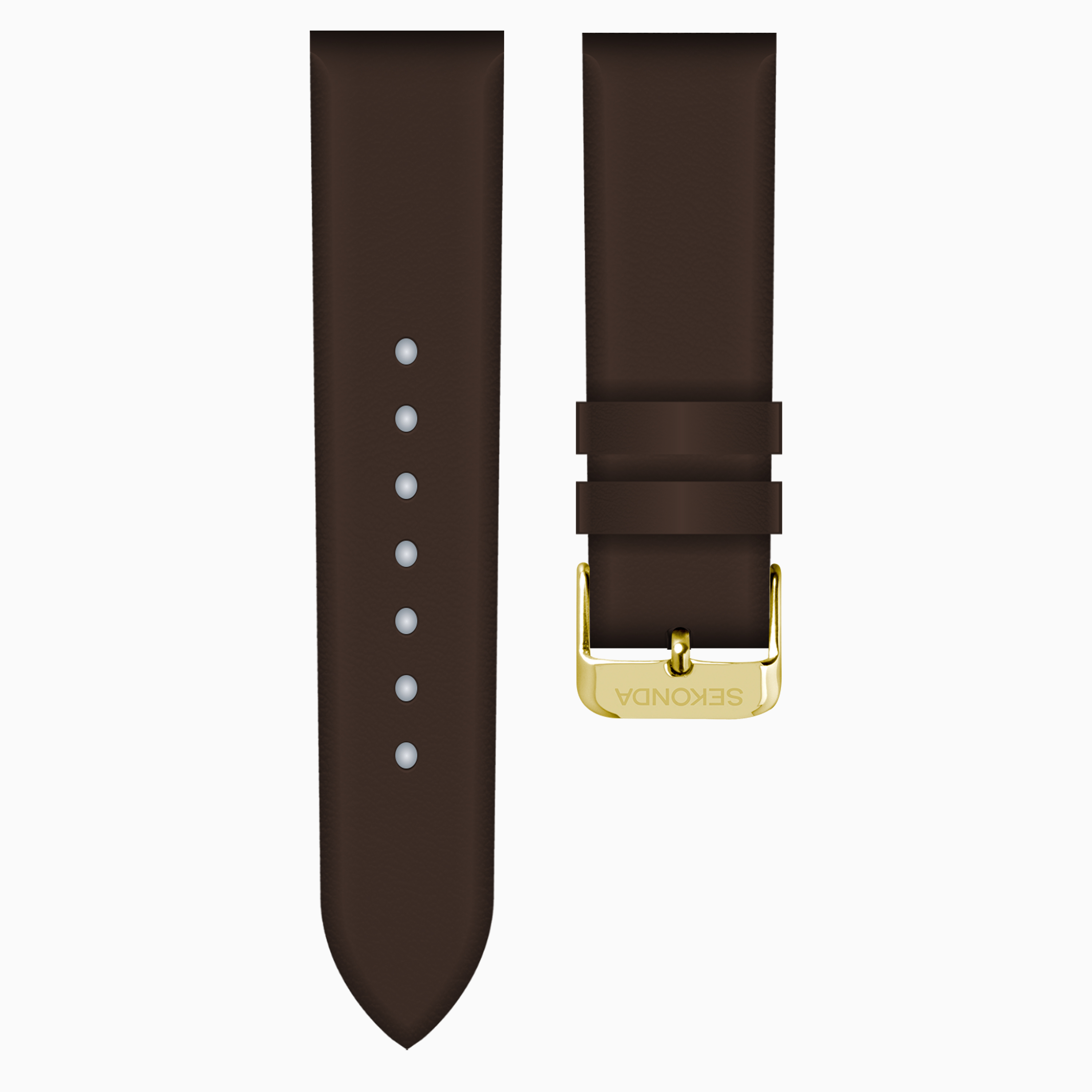 Brown 18mm Leather Watch Strap For Gold Buckle Sekonda Watch