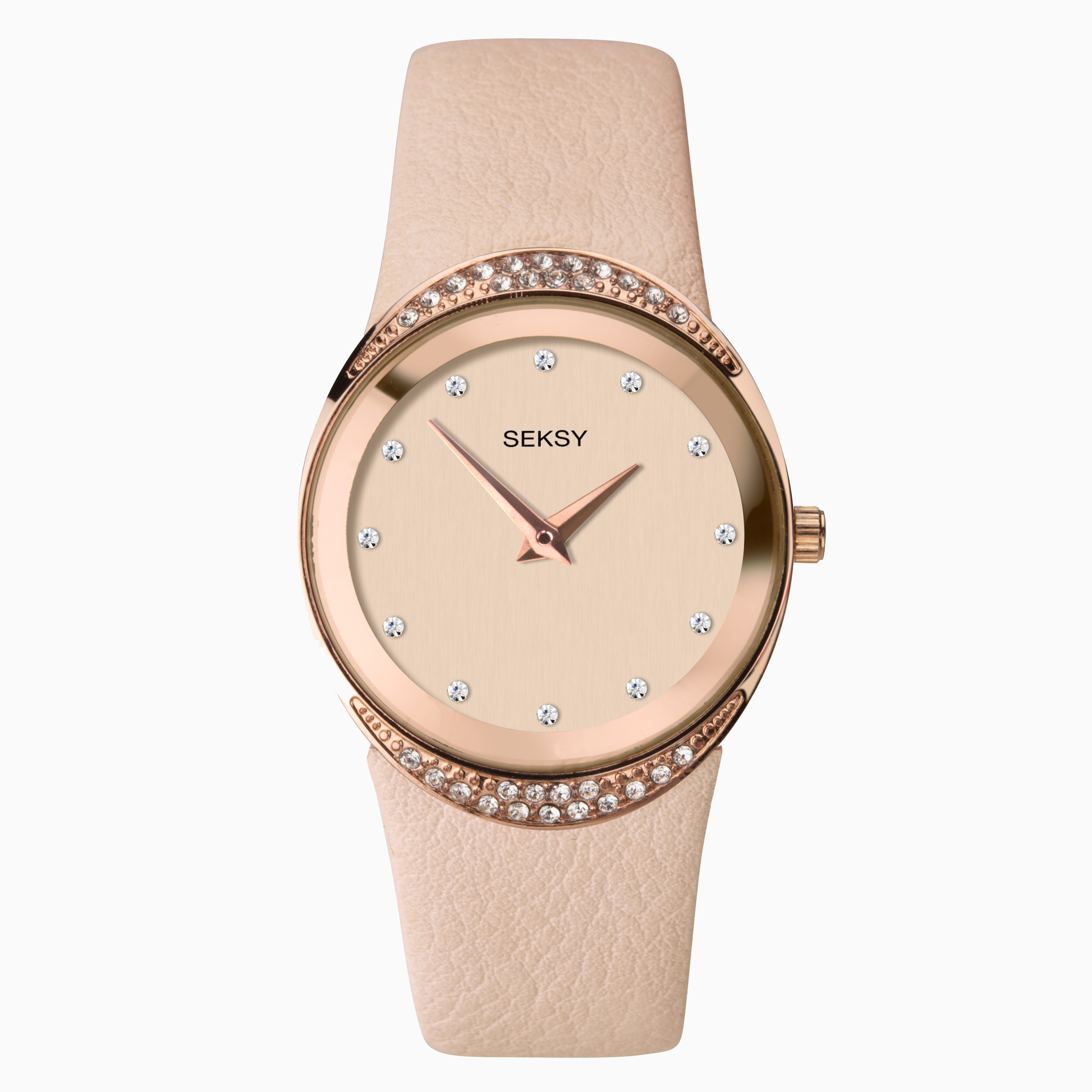 Seksy Ladies Fashion Watch 2729 Round 30mm Pink Leather