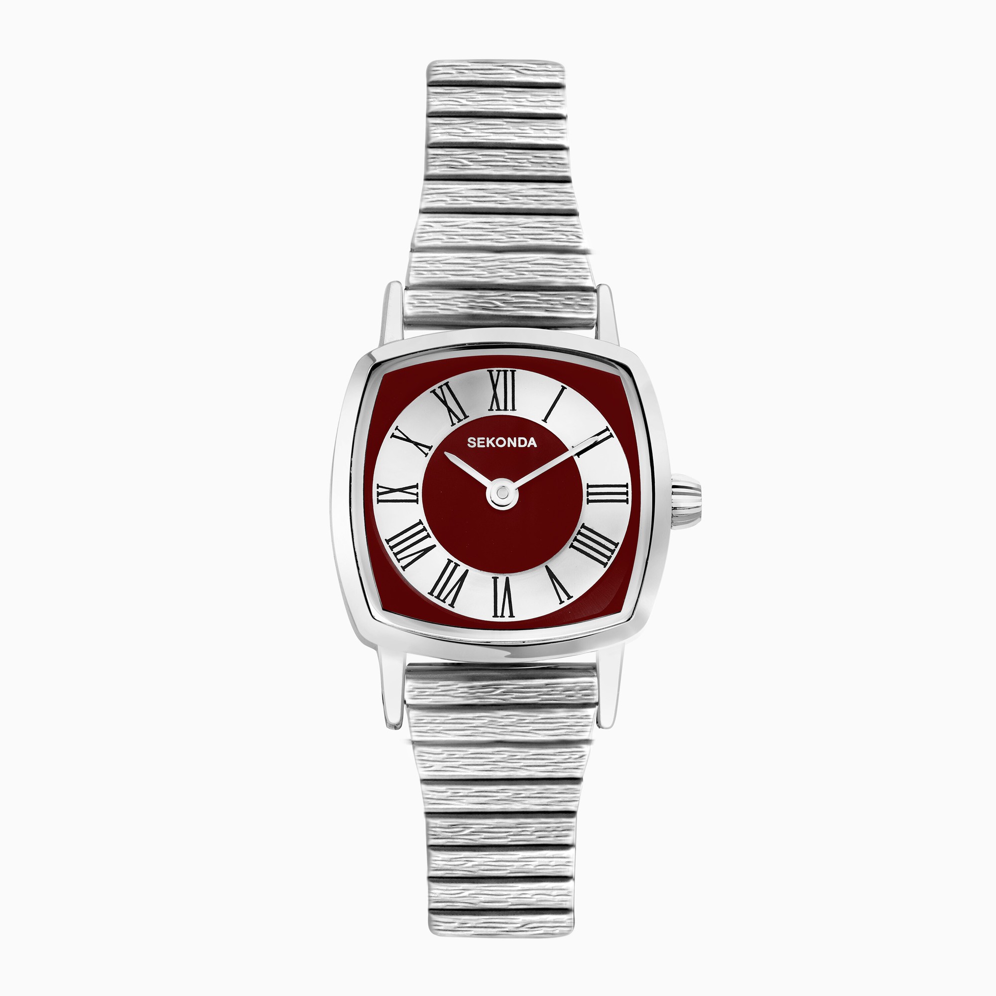 Photos - Wrist Watch Sekonda 1970s Ladies Watch | Silver Case & Bracelet with Red Dial 