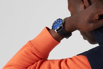 Titan Men's Trendsetter Watch: Chic Blue Dial & Two-Tone Strap