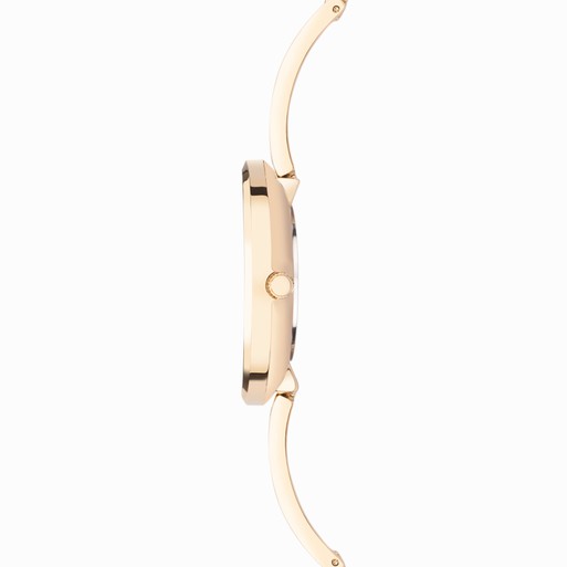 Sekonda Stardust Ladies Dress Watch (40592) - Round | Rose Gold Alloy  Semi-Bangle Bracelet | Silver Dial | Sparkle Collection | Sekonda